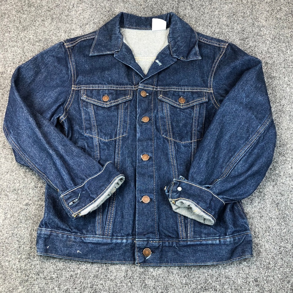 Vtg Steel Denim Jacket Blue Jean Trucker Style Women's Size 38 Made In USA